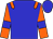 Blue body, orange epaulettes, orange arms, blue armlets, blue cap