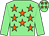 Light green, orange stars, light green sleeves