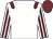 White body, garnet epaulettes, white arms, garnet striped, garnet cap