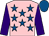 Pink, royal blue stars, purple sleeves, royal blue cap