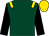 Dark green, gold epaulettes, black sleeves, gold cap