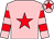 Pink, red star, hooped sleeves and star on cap