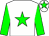 White body, green star, green arms, white cap, green star