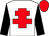 white, red cross of lorraine, black sleeves, red cap