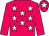 Cerise, white stars, cerise sleeves, cerise cap, white star