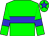 Big-green body, big-blue hoop, big-green arms, big-blue armlets, big-green cap, big-blue star