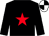 Black, red star, black & white quartered cap