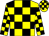 Yellow, black checked