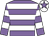 Mauve and white hooped, white cap, mauve star