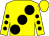 Yellow, large black spots, yellow sleeves, black spots