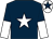 Dark blue, white star, halved sleeves, white cap, dark blue star