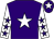 Purple, white star, white sleeves, purple stars, purple cap, white star