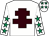 White, brown cross of lorraine, white sleeves, emerald green stars, white cap, emerald green stars