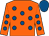 Orange, royal blue spots and cap