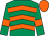 Emerald green, orange chevrons, orange armlets, orange cap