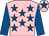 Pink, royal blue stars, sleeves and star on cap