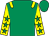 Emerald green, yellow epaulets, yellow sleeves, emerald green stars