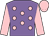 Mauve, pink spots, sleeves and cap