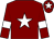 Maroon, white star & armlet, maroon cap, white star