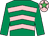 Emerald green & pink chevrons, emerald green sleeves, pink cap, em green star