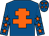 Royal blue, orange cross of lorraine, orange stars on sleeves, royal blue cap, orange stars