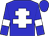 Blue body, white cross of lorraine, blue arms, white armlets, blue cap