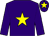 Purple body, yellow star, purple cap, yellow star