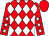 Red and white diamonds, red sleeves, white stars, red cap