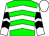 Green, white chevrons, white sleeves, black chevrons, white cap