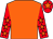 Orange, red sleeves, orange stars, red cap, orange star