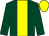 Dark green, yellow stripe, yellow cap