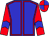 Big-blue body, red seams, red arms, big-blue chevron, red cap, big-blue quartered