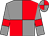 Grey body, red quartered, grey arms, red armlets, grey cap, red quartered