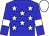 Blue body, white stars, blue arms, white armlets, white cap