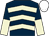 DARK BLUE, BEIGE chevrons, halved sleeves, WHITE cap