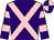 Purple, pink cross belts, hooped sleeves, quartered cap