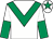 White, emerald green chevron, halved sleeves and star on cap