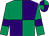 Emerald green and purple (quartered), emerald green sleeves, purple armlets, purple and emerald green quartered cap