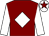 Maroon, white diamond and sleeves, white cap, maroon star