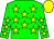 green, yellow stars, yellow cap