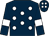 Dark Blue, White spots, armlets and spots on cap