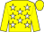 Yellow body, white stars, yellow arms, yellow cap