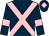 dark blue, pink cross belts, pink armbands, pink diamond on cap