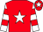 Red body, white star, white arms, red hooped, red cap, white star