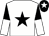 White, black star, halved sleeves, black cap, white star