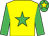 Yellow, em green star & sleeves, em green cap, yellow star