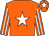 Orange, white star, striped sleeves and star on cap