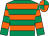 Emerald green & orange hooped, quartered cap