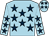 Light blue, dark blue stars