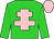 Lime green, Pink cross of Lorraine and cap